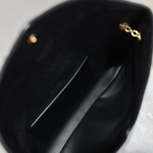 YSL 2025 Cassandre XXLn Envelope Pouch On Chain Black Lambskin