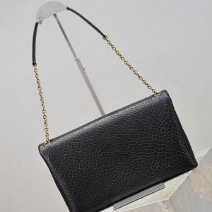 YSL 2025 Cassandre XXLn Envelope Pouch On Chain Black Lambskin