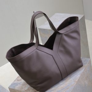Y Tote Bag Dark Chocolate Cowhide