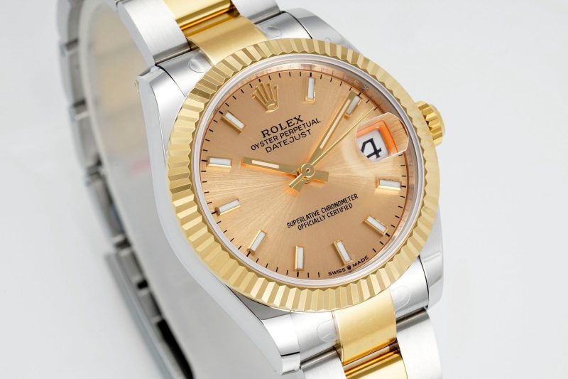 Rolex Datejust 31mm Two-Tone Yellow Gold Fluted Bezel Champagne Dial