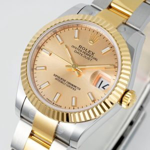 Rolex Datejust 31mm Two-Tone Yellow Gold Fluted Bezel Champagne Dial
