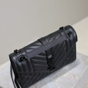 YSL Envelope Chain Large Bag 24cm Black Cowhide