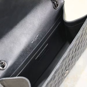 YSL Envelope Chain Large Bag 24cm Black Cowhide