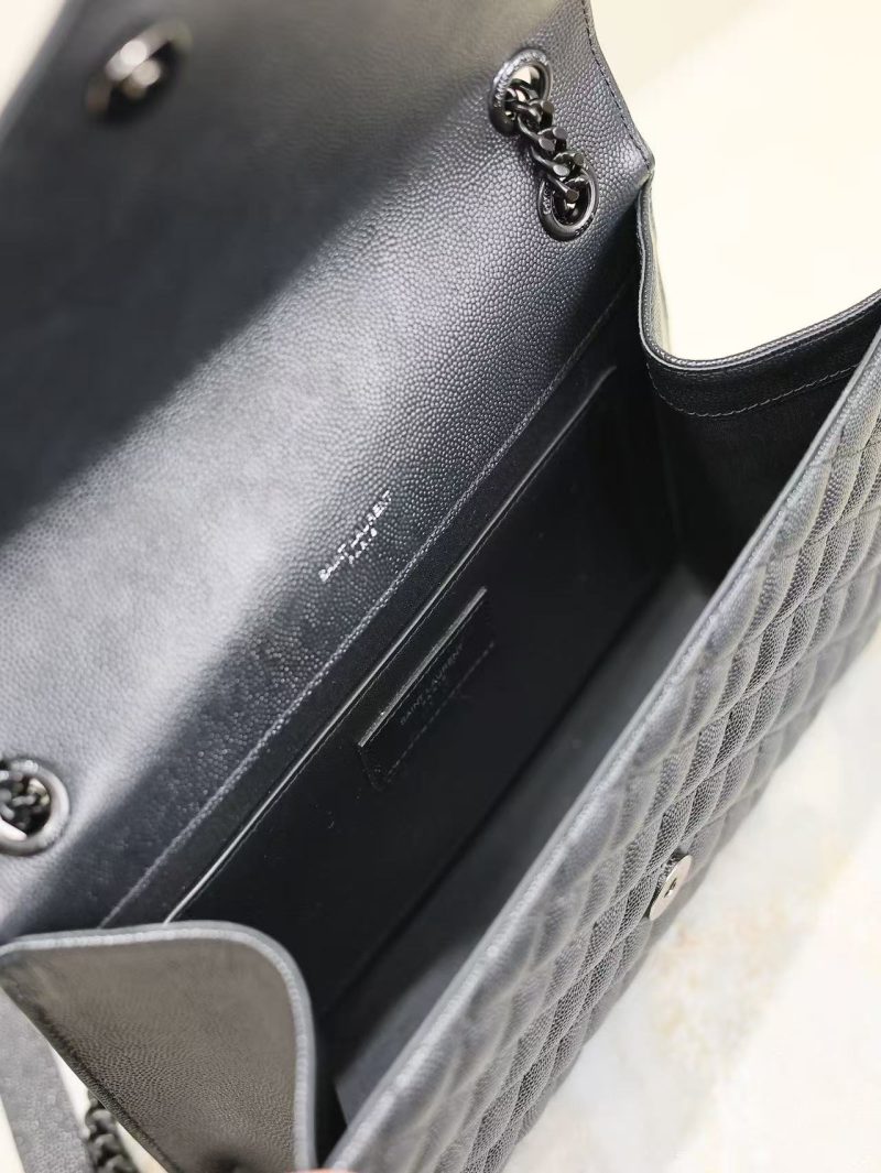 YSL Envelope Chain Large Bag 24cm Black Cowhide