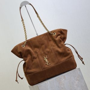YSL Large 35cm Caramel Suede Bucket Bag