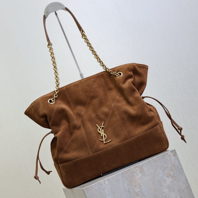 YSL Large 35cm Caramel Suede Bucket Bag