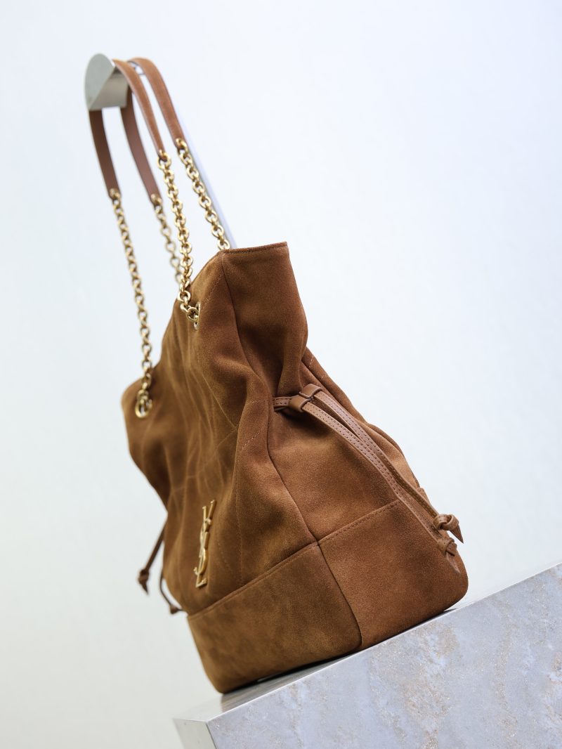 YSL Large 35cm Caramel Suede Bucket Bag