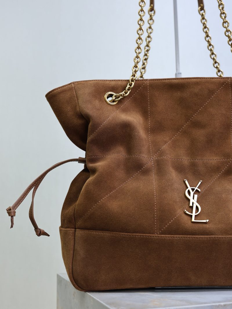 YSL Large 35cm Caramel Suede Bucket Bag