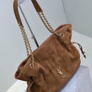 YSL Large 35cm Caramel Suede Bucket Bag