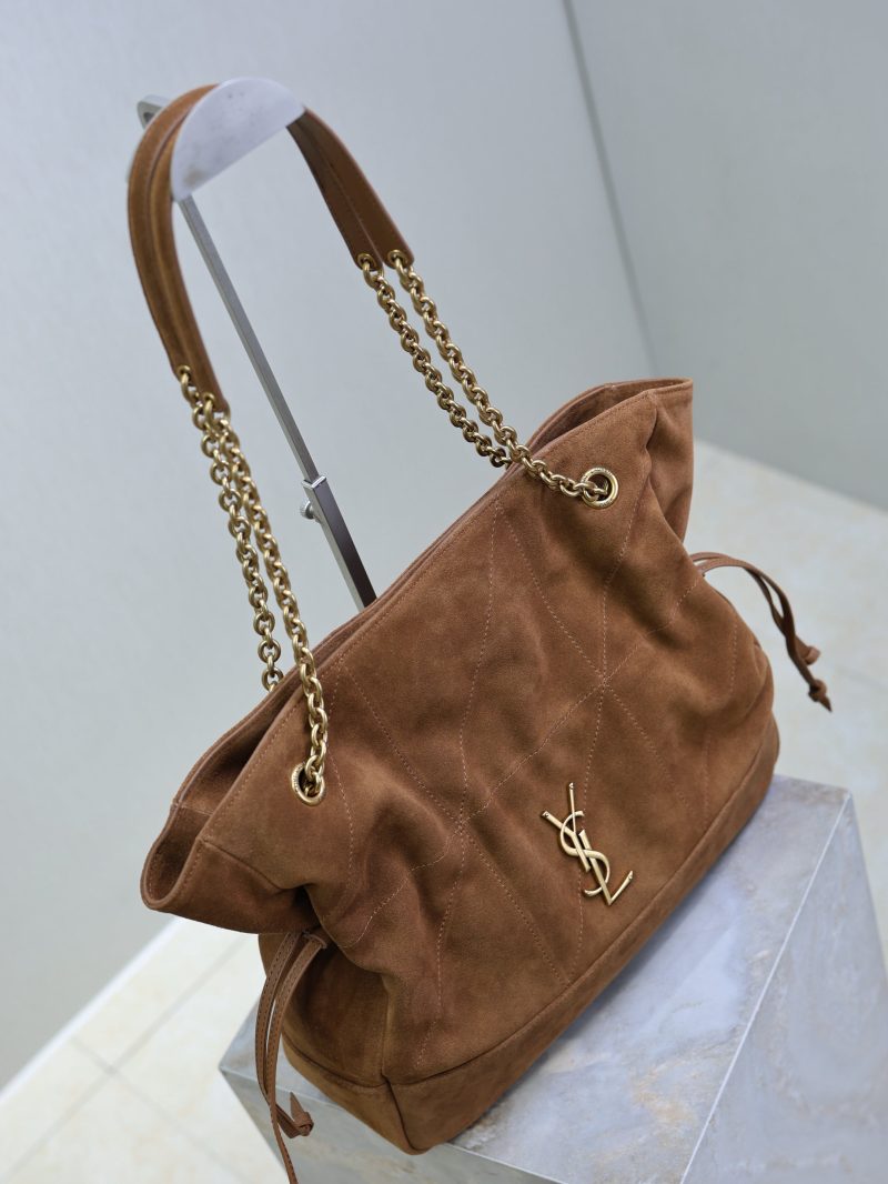 YSL Large 35cm Caramel Suede Bucket Bag