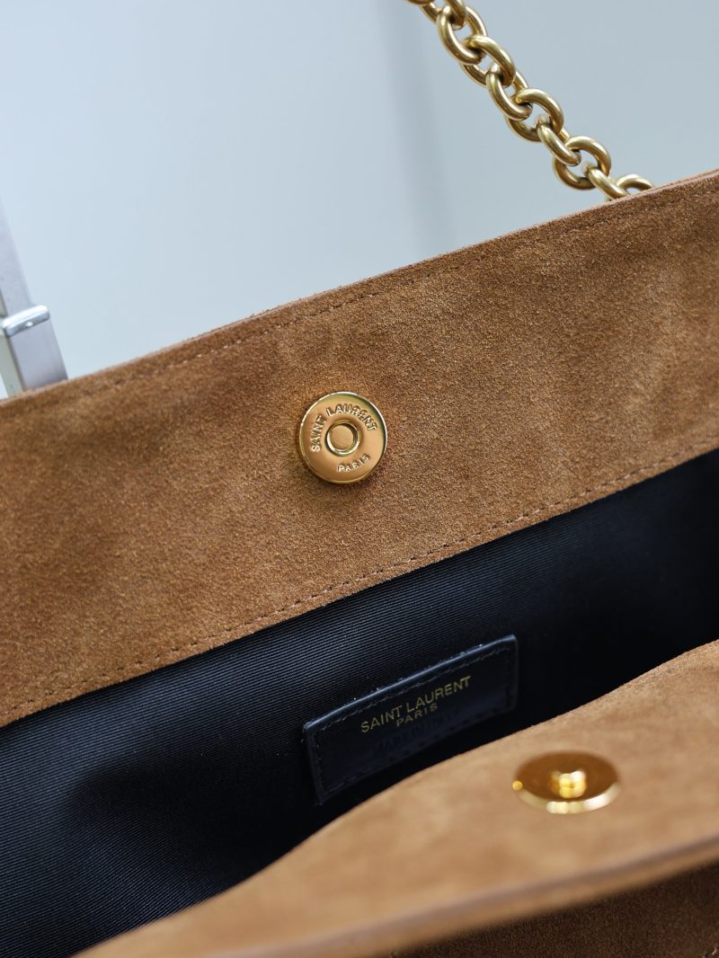 YSL Large 35cm Caramel Suede Bucket Bag