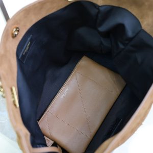 YSL Large 35cm Caramel Suede Bucket Bag