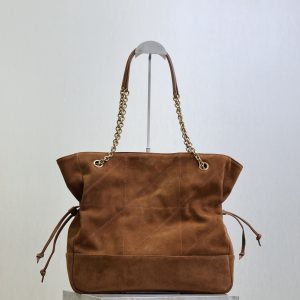 YSL Large 35cm Caramel Suede Bucket Bag