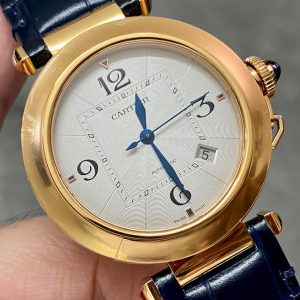 Image_20260205000326_757_9 Pasha 41 mm mechanical gold white dial dark navy blue leather
