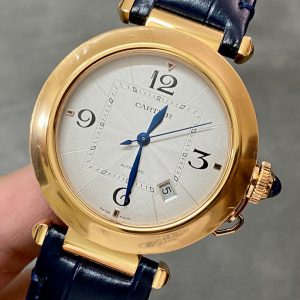 Image_20260205000327_758_9 Pasha 41 mm mechanical gold white dial dark navy blue leather