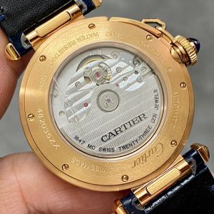 Image_20260205000332_762_9 Pasha 41 mm mechanical gold white dial dark navy blue leather