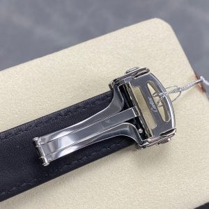 Pasha 41 mm mechanical silver white dial black leather