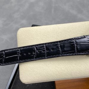 Pasha 41 mm mechanical silver white dial black leather