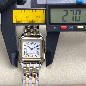 PANTHERE DE CARTIE 27MM QUARTZ GOLD STEEL WHITE DIAL BEST VERSION