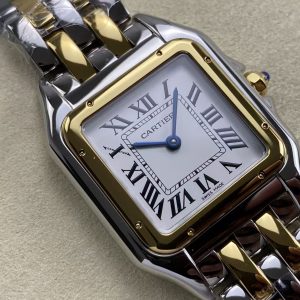 PANTHERE DE CARTIE 27MM QUARTZ GOLD STEEL WHITE DIAL BEST VERSION