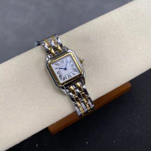 PANTHERE DE CARTIE 27MM QUARTZ GOLD STEEL WHITE DIAL BEST VERSION