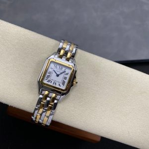 PANTHERE DE CARTIE 27MM QUARTZ GOLD STEEL WHITE DIAL BEST VERSION