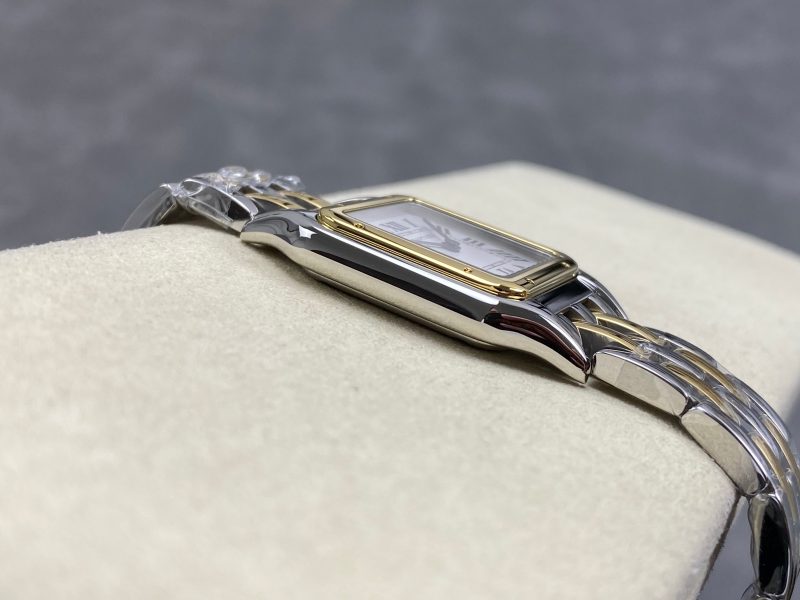 PANTHERE DE CARTIE 27MM QUARTZ GOLD STEEL WHITE DIAL BEST VERSION