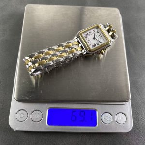 PANTHERE DE CARTIE 27MM QUARTZ GOLD STEEL WHITE DIAL BEST VERSION