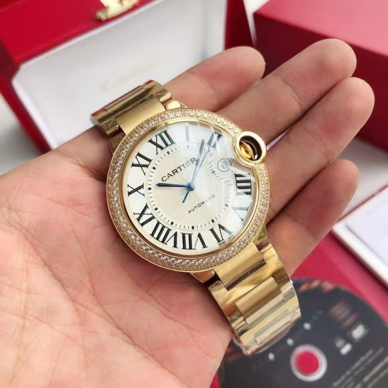 BALLON BLEU 33MM GOLD DIAMOND BEZEL