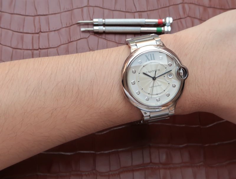 WeChatImage_20210616215034 BALLON BLEU DATE 42 SILVER DIAL DIAMOND NUMERALS