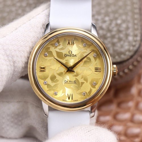 DE VILLE PRESTIGE 32 GOLD CASE YELLOW DIAL