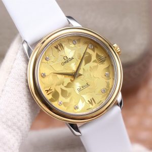 DE VILLE PRESTIGE 32 GOLD CASE YELLOW DIAL