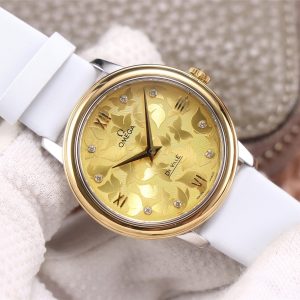 DE VILLE PRESTIGE 32 GOLD CASE YELLOW DIAL
