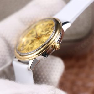 DE VILLE PRESTIGE 32 GOLD CASE YELLOW DIAL