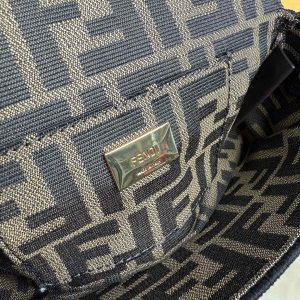 Fendii Baguette Mini FF Bag Brown Jacquard Fabric