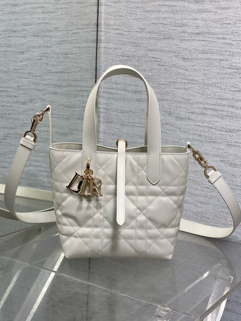 CD Small Toujours Vertical 18cm White Calfskin