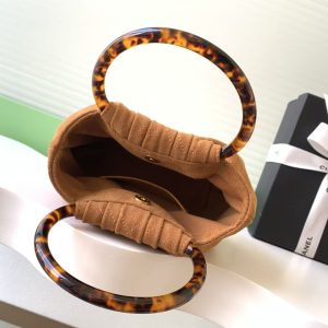 Chanel 2026 Pouch 24cm Brown Tortoiseshell Suede Effect Plexi