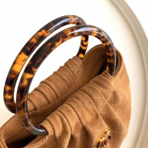 Chanel 2026 Pouch 24cm Brown Tortoiseshell Suede Effect Plexi