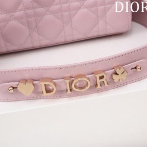 CD Medium Lady Dior 24 Bag Light Pink Lambskin