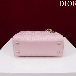 CD Medium Lady Dior 24 Bag Light Pink Lambskin