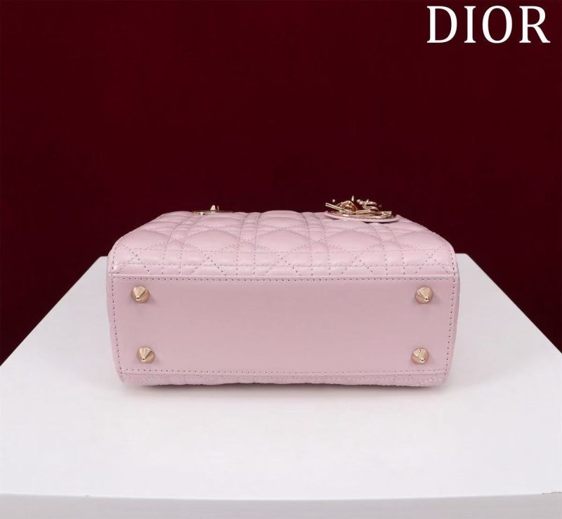 CD Medium Lady Dior 24 Bag Light Pink Lambskin