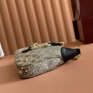 GG Jackie Notte Mini Crystal Bag Beige Brown Canvas