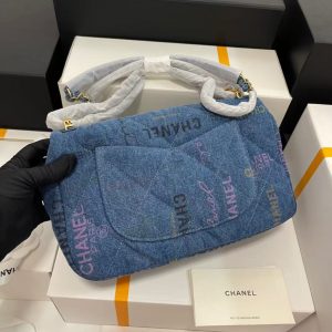 CC 22P Flap Bag Blue Denim