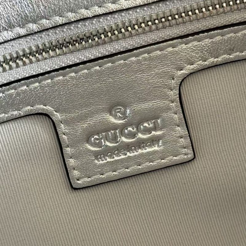 c4bccf769f3ef0a3efb0693e9b191540 GG Marmont Small Shoulder Bag Metallic Silver Leather