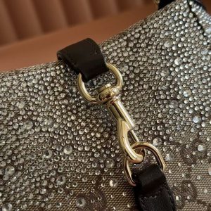 GG Jackie Notte Mini Crystal Bag Beige Brown Canvas