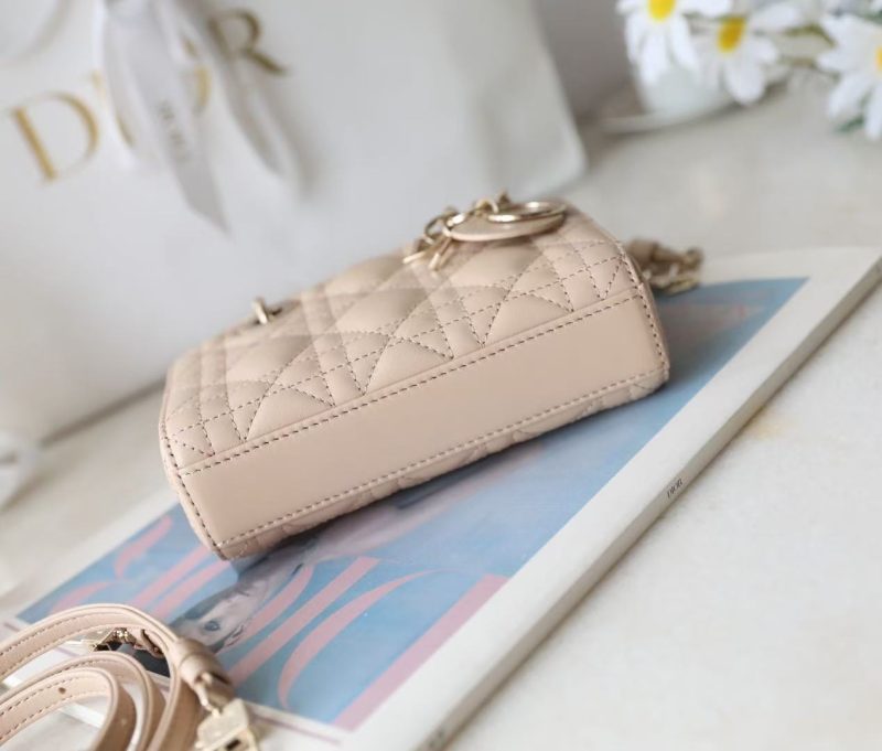 Small Lady D-Joy Bag Beige Sheepskin