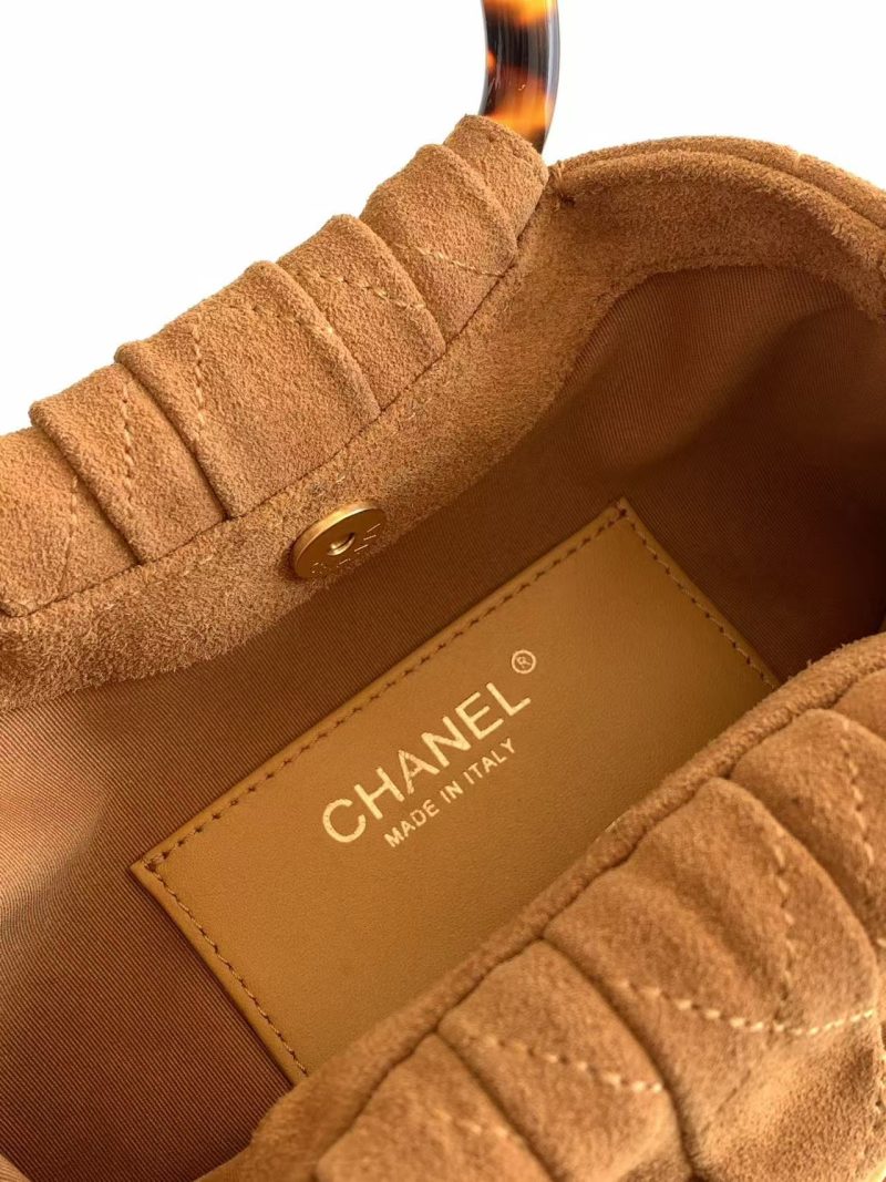 Chanel 2026 Pouch 24cm Brown Tortoiseshell Suede Effect Plexi