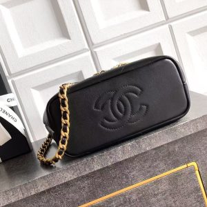 e5372da66fd3cba8452008e628aea242 CC SS 2026 Small Shopping Bag Black Lambskin