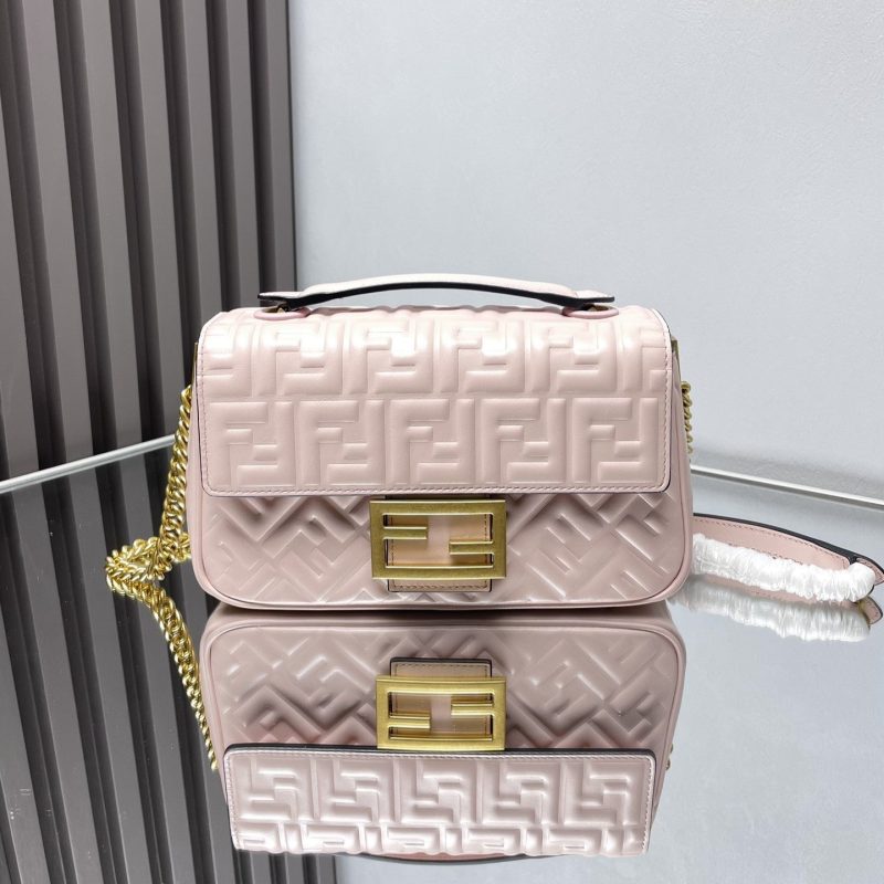 i1710329974_9153_6_d596c509-213c-4671-9172-cb52c32a95e7 Fendi Baguette 24 Bag With FF Motif Pink Leather Ghw