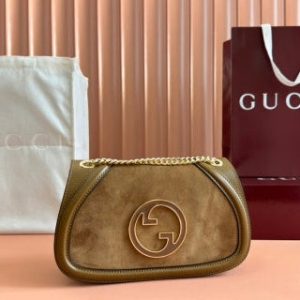 Gucci Blondie Small Shoulder Bag 26 Brown Suede Calfskin 272178